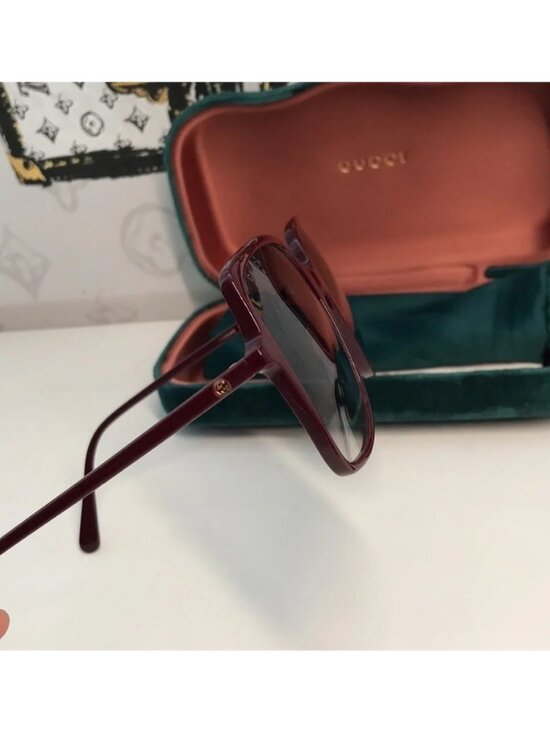New ✨ Authentic Gucci GG0544S 003 Sunglasses – Burgundy Frame with Blue Gradient main image 6